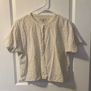 Madewell Cream Eyelet Blouse